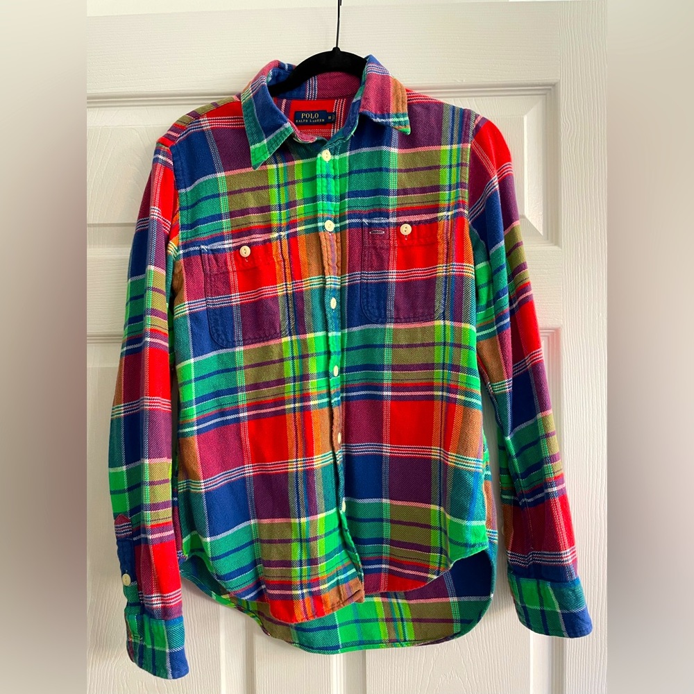 Women’s Sz 10 - Polo Ralph Lauren retro flannel shirt